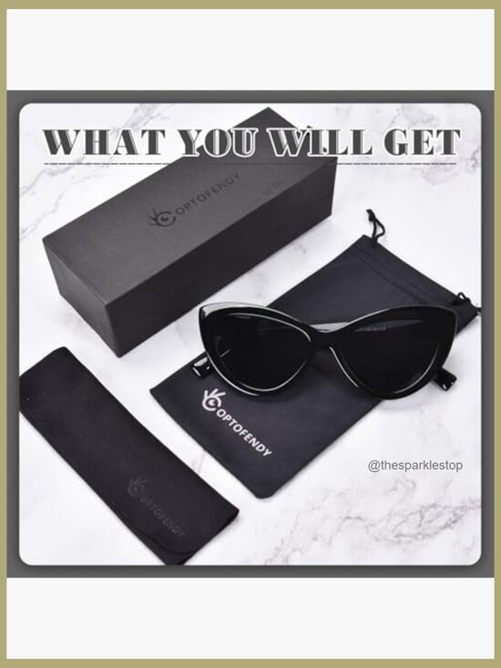 Cat Eye Sunglasses, Oversized Retro Vintage Polycarbonate Frames main image 7
